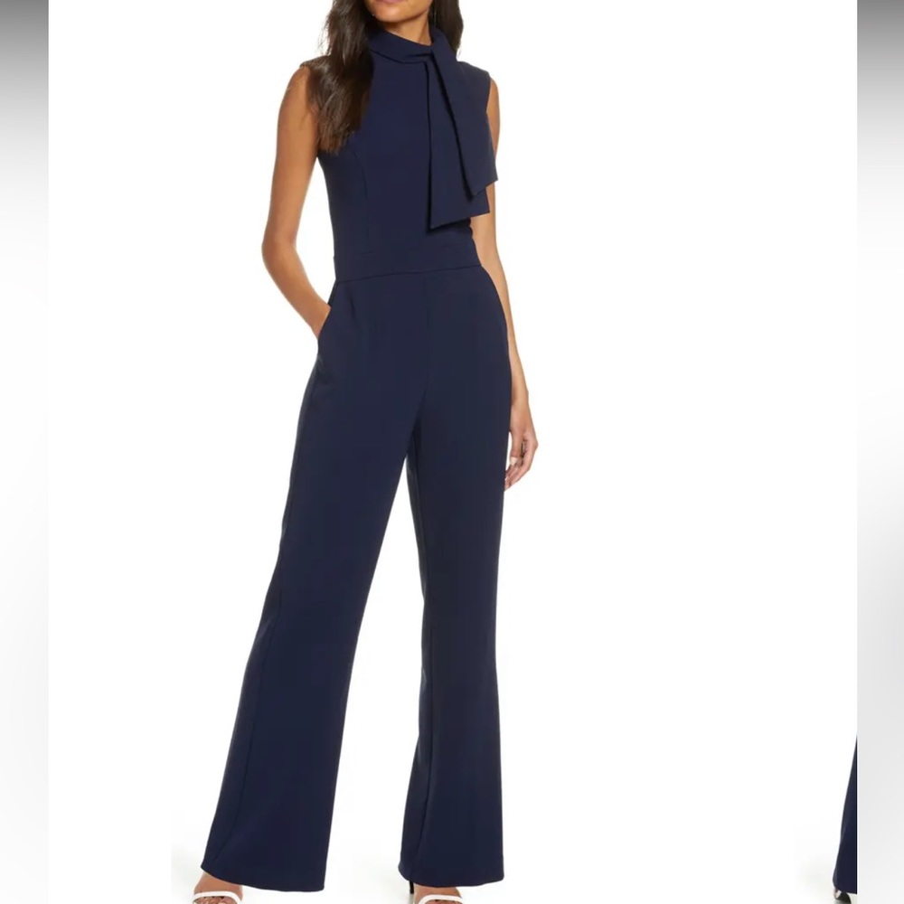 Scarf Neck Crepe Jumpsuit (BRAND NEW!)